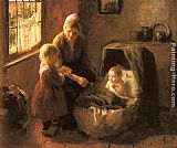 Bernard Jean Corneille Pothast Famous Paintings - Baby's Mealtime